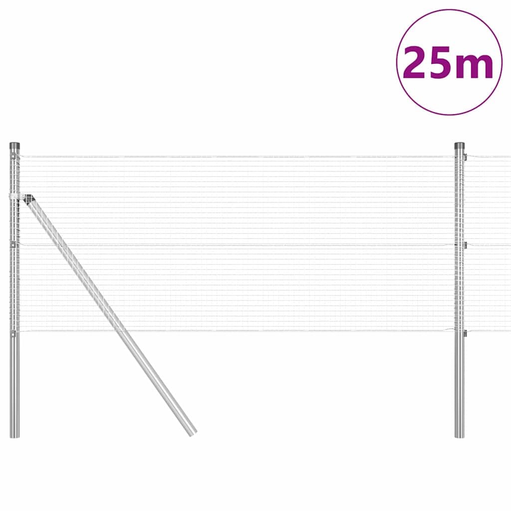 Zaunpfosten Set 2500 x 60 mm Silber 13 Stahl-Posts mit pulverbeschichteter Oberfläche Modernes Design und Wetterschutz für Garten Zaun Bau Balkon und Terrassenprojekte