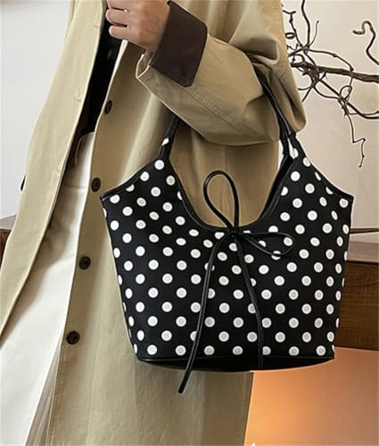 Bolso Tote de Nylon para Mujer con Lunares miniatura 6