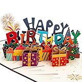 Bajayvovo Handmade Happy Birthday Pop Up Card,Birthday Cards with Envelopes, Blank Inside Birthday...