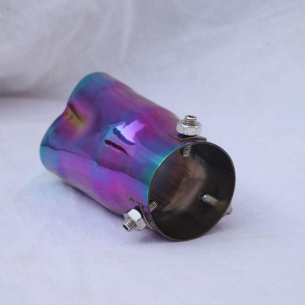 JINYISI Exhaust Tips,Heart Shaped Universal Car Exhaust Muffler Tip,Stainless Steel Exhaust Tips,2.5 Inlet Exhaust Tip,Car Accessories, Straight-colorful
