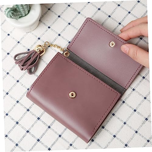 Fashion Wallet Scrub Tassel Pu Leather Wallet Multi-card Holder Small Pink Clutch Purses2