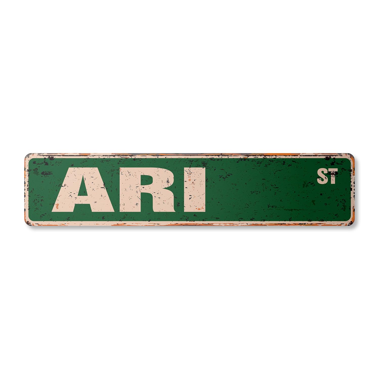 ARI Vintage Aluminum Street Sign Childrens Name Room Metal Sign Rustic Metal tin | Indoor/Outdoor | 18" Wide