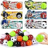DIYDEC 30pcs Valentines Toys for Kids 6 Styles Mini Spinner Balls with Cards for Valentines Party Favors Fidget Spinner Sports Balls for School Classroom Prize Rewards Gifts Exchange