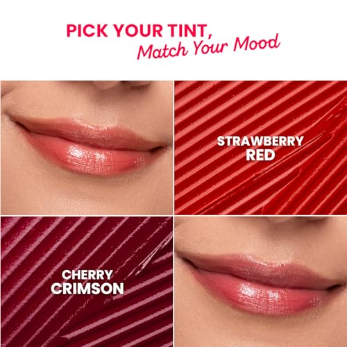 Image of Dot & Key Barrier Repair Hydrating Lip Balm SPF 50 | Strawberry Red | Repairs Damaged Lip Barrier | High Tinted | 4.5 gm