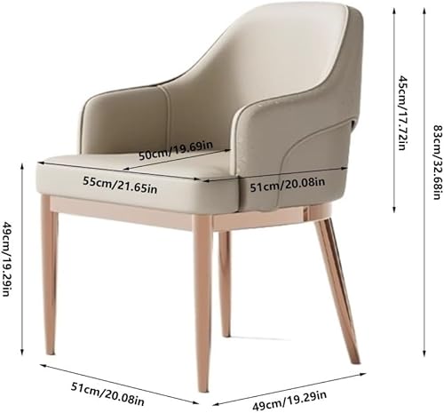 Miniatura 3 de Sillas de comedor, sillas de comedor modernas de cuero sintético de mediados de siglo, marco de metal para espacios pequeños, sillas para comedor