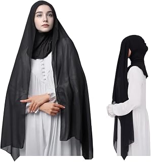 Instant Hijab with Undercap Fashion Chiffon Muslim Head Wraps Under Scarf Caps Islamic Fashion Bandage