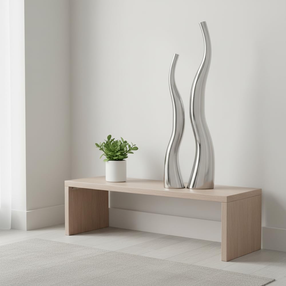 Amazon｜Wiggly Cast Aluminum 花瓶 2個セット、モダンな彫刻カーブ