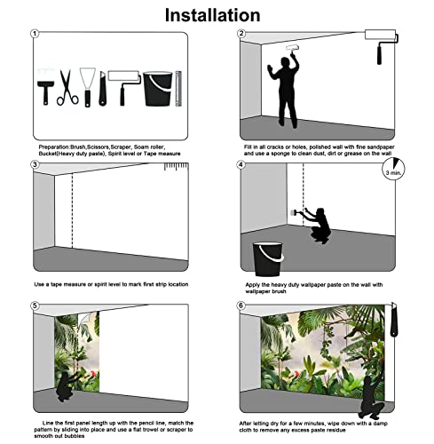 Bormia Tropical Leaf Wall Mural Wallpaper Green Monstera Forest Palm Tree Murals For Living Room Bedroom Tv And Sofa Background Kids Rooms #TOP6