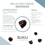 SUKU Vitamins Ashwagandha Gummy Supplement Sugar Free with Reishi and B12 | 2000MG , 60 Gummies | Stress Relief, Memory Support, Increase Energy & Sleep Aid With Energy Boosting Vitamin B12, Keto, Vegan gummy Vitamins (60 count)