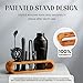 Mixology & Craft Cocktail Shaker Set: 10-Piece Bartender Kit with Stand | Complete at Home Bar Set with Bar Accessories | Great Housewarming Gift | Leak-Proof Design (Gun-Metal)