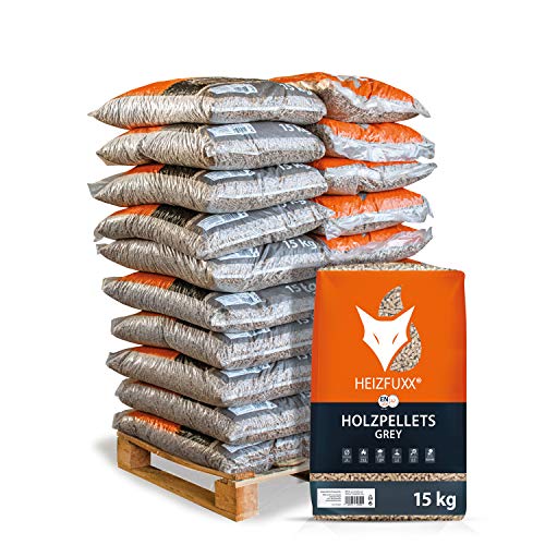 Preisvergleich Produktbild HEIZFUXX Holzpellets Grey Heizpellets Nadelholz Wood Pellet Öko Energie Heizung Kessel Sackware 6mm 15kg x 20 Sack 300kg / 1 Palette Paligo