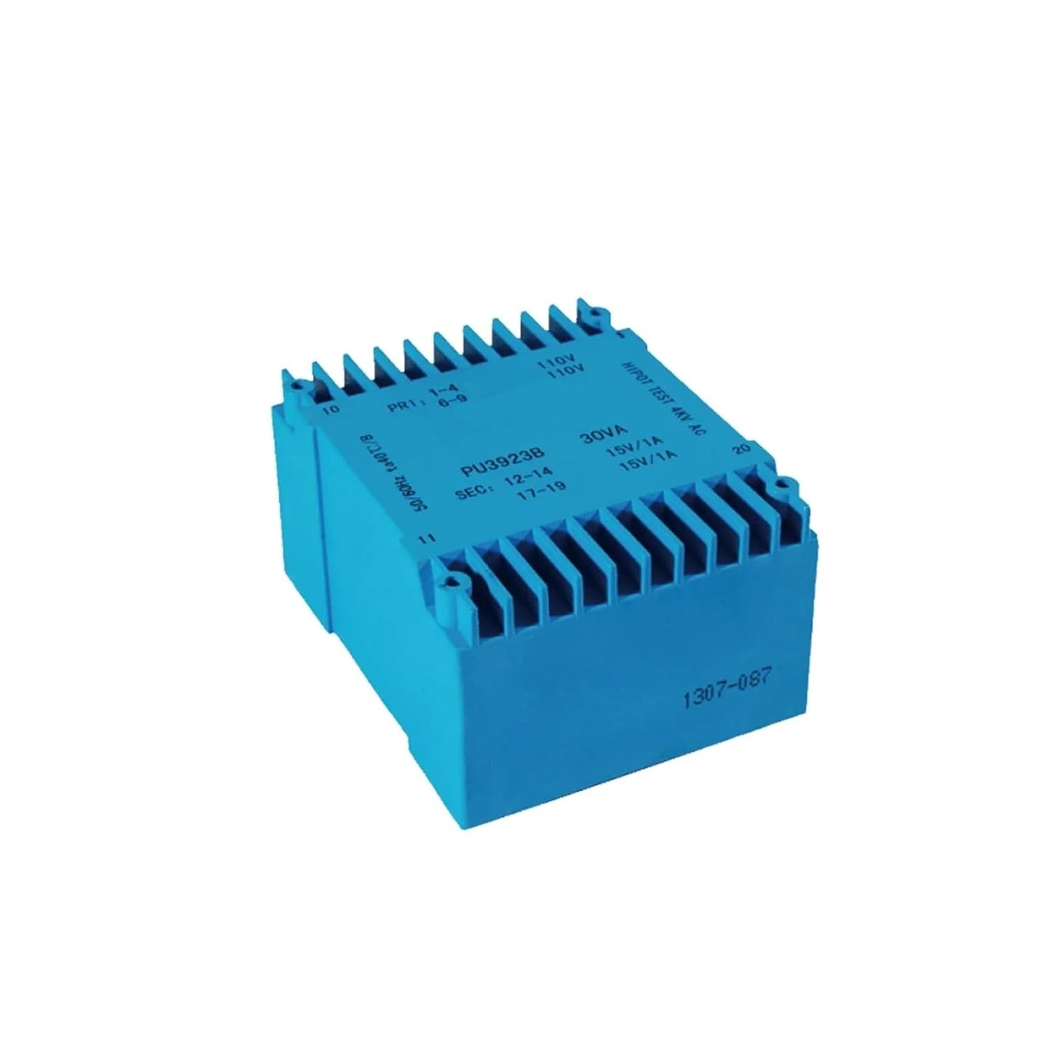 PU3923B 30VA 110Vx2/115Vx2 6Vx2/7.5Vx2/9Vx2/12Vx2/15Vx2/18Vx2/24Vx2 Encapsulated PCB Welding Isolation Transformer 1Pcs(30VA 110Vx2 18Vx2)