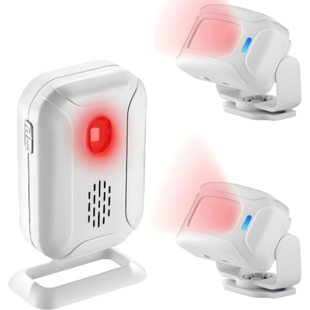 Aundhegrtt White Motion Sensor Doorbell Set, For Business Door Chime When Entering, Store Door Entry Bell, Caregiver Reminder For Elderly