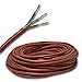 EBROM 3 Meter Silikonkabel z.B. für Ihre Sauna - SIHF 3x1,5 mm², Rot/Rötlich