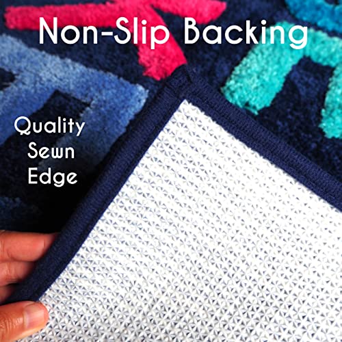 Evovee Get Naked Bath Mat Funny Cute Bathroom Rugs Blue Rainbow Multicolor Colorful Get Naked Rug Shower Funny Bathroom Decor Fun Cute Bath Mat Non-Slip Washable #TOP4