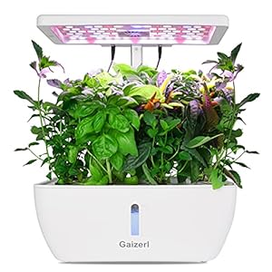 GAIZERL Hydroponics Growing System 12 Pods, Indoor Herb Garden Kit with 21W LED Grow Light Height Adjustable (6.8-14.5…