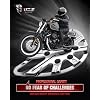 MZS Motorcycle Foot Pegs, Touring Front Floorboards Cruiser Rear Footboards Skeleton Chrome Compatible with Sportster Softail Dyna V Rod Road Glide Electra Street Glide Road King Trike 1984-2025