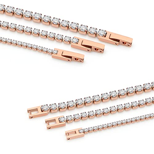 Joycuff Gift For Women,Tennis Bracelets For Women,Rose Gold Bracelets For Women,Women Birthday Gift 6.5 Inch 3Mm,Christmas Mother's Day Birthday Gift For Women Girl #TOP2