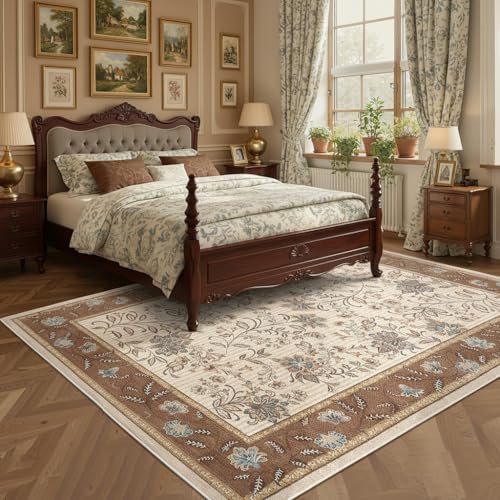 GarveeHome Large Area Rugs 10x13 for Living Room, Brown Washable