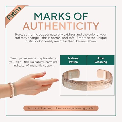 Image of TheraCopper Pure Copper Bracelets for Women & Men, Cuff | 100% Real Copper Bracelet for Men & Women - Raw, Solid & Uncoated, Authentic Tibetan Handmade Jewelry, Adjustable Cuff Bangle