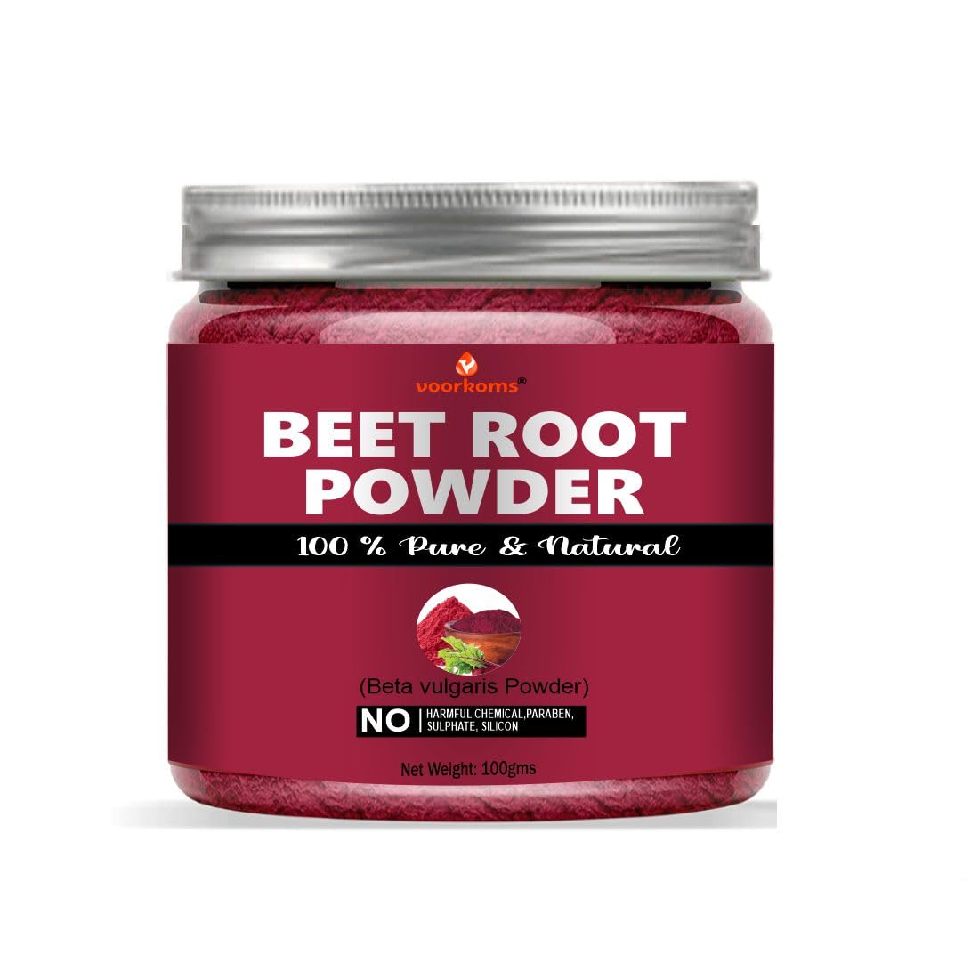 Voorkoms Beet Root Powder 100g - Natural Energy Booster and Detox Support - Rich in Antioxidants - Organic Beetroot Powder"-image-31