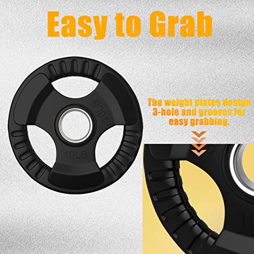 Elevens Bumper Plates Olympic Rubber Weight Plate Set 10/25Lb 2-Inch Steel Insert For Olympic Bars For Strength Training, Weightlifting And Crossfit, Single #TOP3