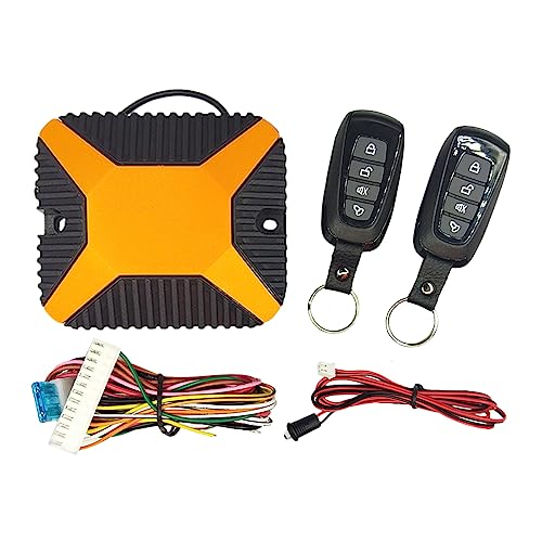 Car Keyless Entry System Kit with 2 Remote Controllers, Vehicle Central Locking Kit to Remotely Lock and Unlock Car Rise Power Window CSD-403/T118