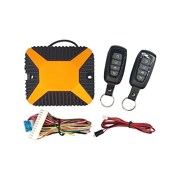 Car Keyless Entry System Kit with 2 Remote Controllers, Vehicle Central Locking Kit to Remotely Lock and Unlock Car Rise Power Window CSD-403/T118