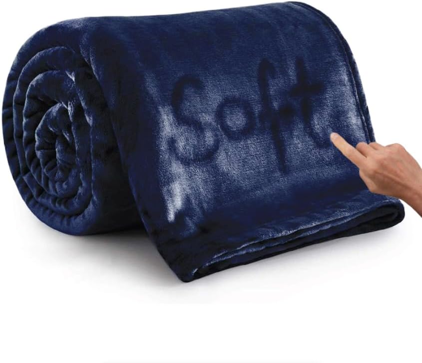 Polar Fleece Throw Blanket for Couch, Twin Bed, Chair, Kids, Adults, Pets 50x60 Soft Cozy Reversible Throw Blanket (Navy Blue) - Image 9