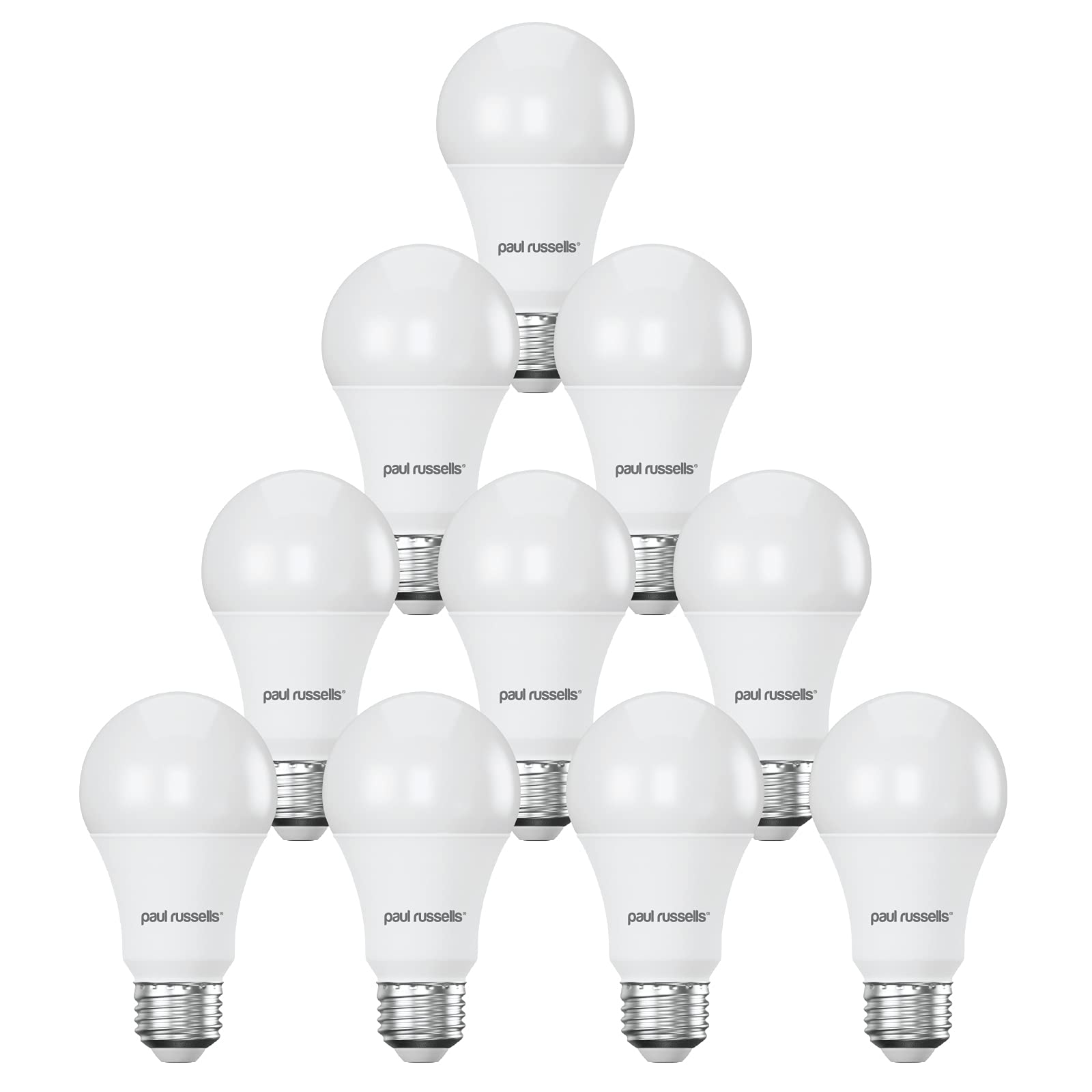 paul russells E27 Edison Screw LED Light, 13W = 100W Equivalent Bulbs, 1521 Lumens, 6500K Standard ES A60 LED GLS