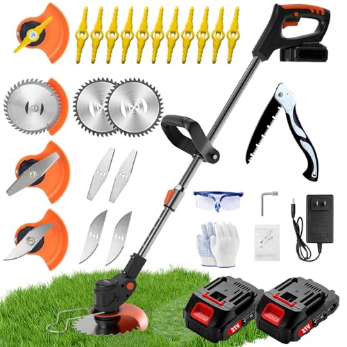 Hejunry Weed Wacker, Battery Powered Weed Wacker 2 X 21V