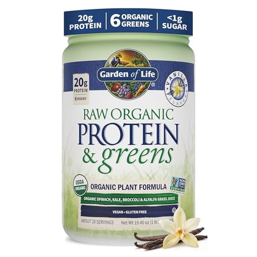 Garden of Life Raw Organic Protein & Greens Vanilla - Vegan Protein Powder for Women and Men, Plant and Pea Proteins, Greens & Probiotics, Gluten Free Low Carb Shake Made Without Dairy 20 Servings