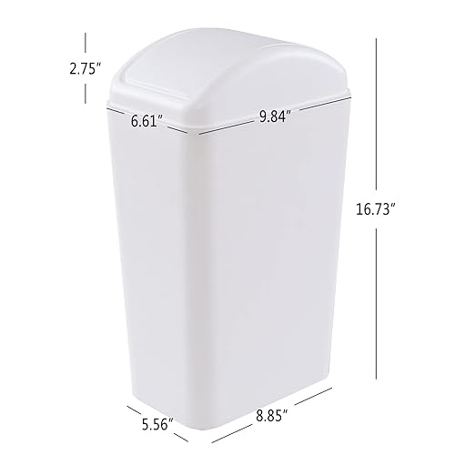 Miniatura 3 de Tstorage Bote de basura de plástico de 14 L bote de basura con tapa batiente 1 paquete