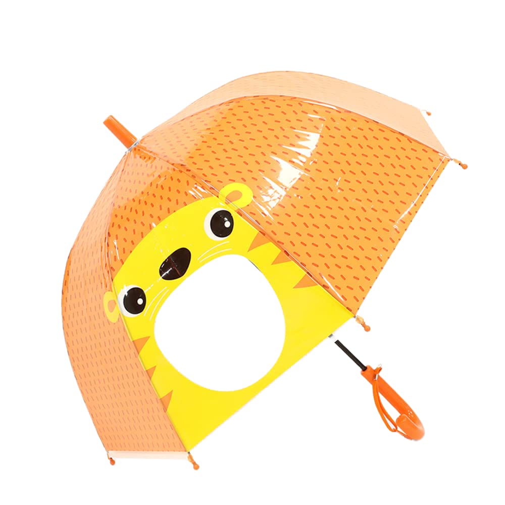 Mindset Umbrella with Prints and Round Plastic Hang Tag, Portable Umbrella with Windproof Design, 8-Ribbed Compact Umbrella, Opaque and Clear Bubble Umbrella for Kids