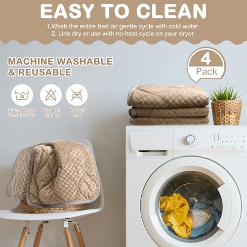 Tujoe Pacote com 4 camas autoaquecidas para gatos 40,6 x 50,8 cm, tapete térmico quente para animais