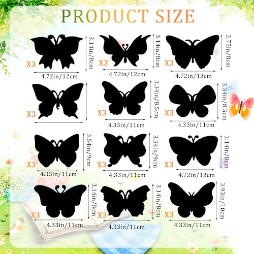 36 Stück Kratzbilder Schmetterling Kratzpapier Set Basteln Kratzbilder Scratch Paper Painting Art Dekoration für Tags Geburtstage DIY Handwerk Party Mitgebsel