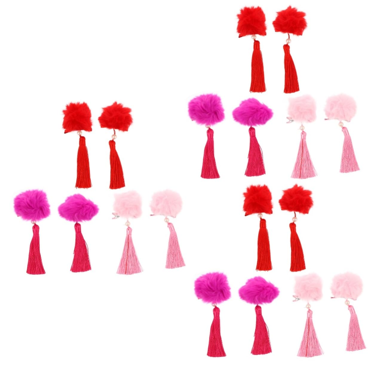 MAGICLULU 9 Pares De Pelo De Borla Bola Clip De Pelo Accesorio Para El Cabello De Los Niños Tocado De Niña Las Niñas Tocado De Lazo Las Niñas Sombreros De Borla Niños Horquilla Con