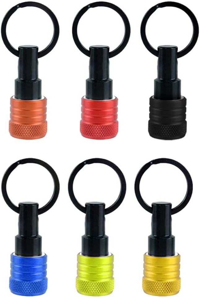 6-Pack 1/4-Inch Hex Shank Screwdriver Bit Holder with Ball-Bearing Detent Drivers & Drill Tools – Keychain Extension Quick Bit Changes(A)
