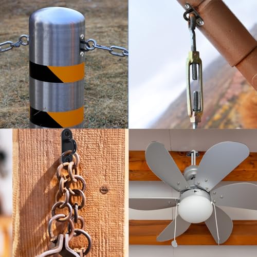 KALIONE 4 Stück Augplatte Edelstahl, Deckenhaken Befestigungshaken U-Haken Edelstahl-Wandhaken Deckenhaken zum Aufhängen Deckenhaken mit Schrauben (Schwarz)