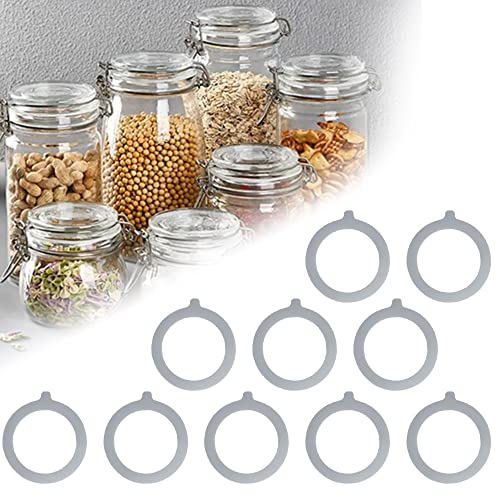 Favengo 10 Pcs Juntas de Goma para los Botes Deméritos Juntas de Silicona de Repuesto Sellos de Goma de Repuesto Frascos para la Mayoria de los Frascos de Vidrio para Mermelada Granos Salsa de Chile