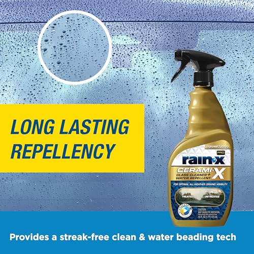 513IOmXDRIL. SL500  - Rain-X 630178 Cerami-X Glass Cleaner + Water Repellent, 16oz - Cleaning Effectively While Remaining Streak Free, Protecting Against Contaminants and Stains