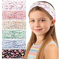 UNISUNSG 6 Stücke Mädchen Stirnbänder mit Knoten Schmetterling Haarband Elastisches Kopfband Mädchen Geschenk für Sport Makeup