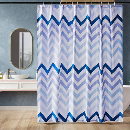Amazon Basics Bathroom Shower Curtain, Water Resistant Fabric with Weighted Hem, Grommets & Hooks,...