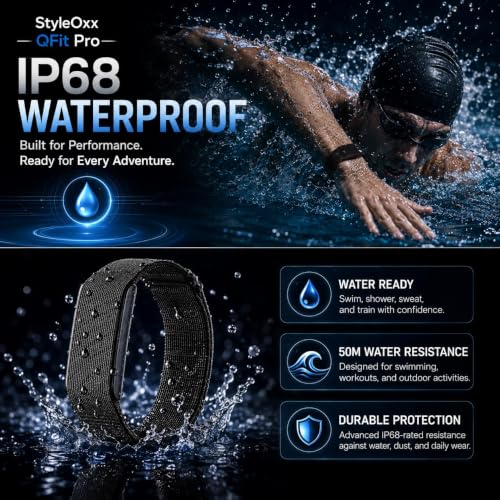 Image of Nex-QFit Pro Smart Fitness Band with 24 /7 Activity Tracking, Heart Rate & HRV Monitoring,Stress & Sleep Tracking, AI- Health Analysis,50+Sports Modes,30 Days+ Battery Life,Subscription-Free