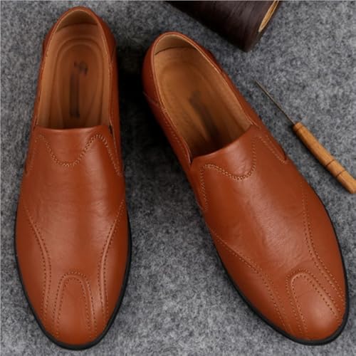 Mens Loafers Round Toe Solid Color Loafer Shoes Resistant Anti-Slip Comfortable Outdoor Slip On4