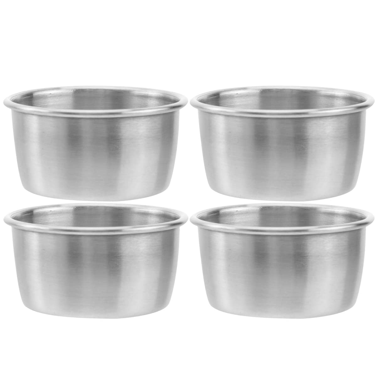 Garneck Household Sauce Cups 4pcs Reusable Stainless Steel Dipping Sauce Containers Dishes