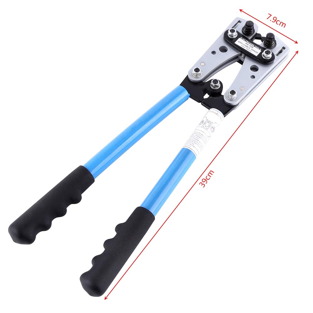 GOTOTOP Pinza Crimpatrice Professionale, 6-50 mm², Crimpatrice Esagonale per Cavi Batteria, Blu