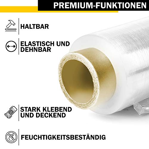 V1 Trade Stretch Film - Transparant - 23 micron dik - Rol 285 meter lang en 500 mm breed - Taaie palletfolie - Afbeelding 3