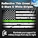 Reflective Tattered Thin Green line USA Flag Sticker | Compatible with Cars & Trucks, 5