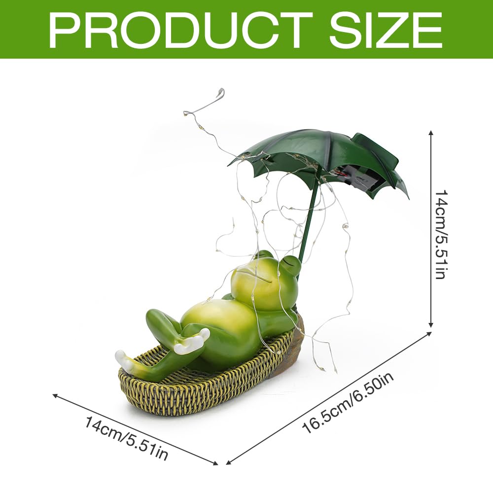 IXYHKB Solar Frog Garden Ornaments Outdoor, Solar Garden Statues Miniature Frog Figurine - Image 2